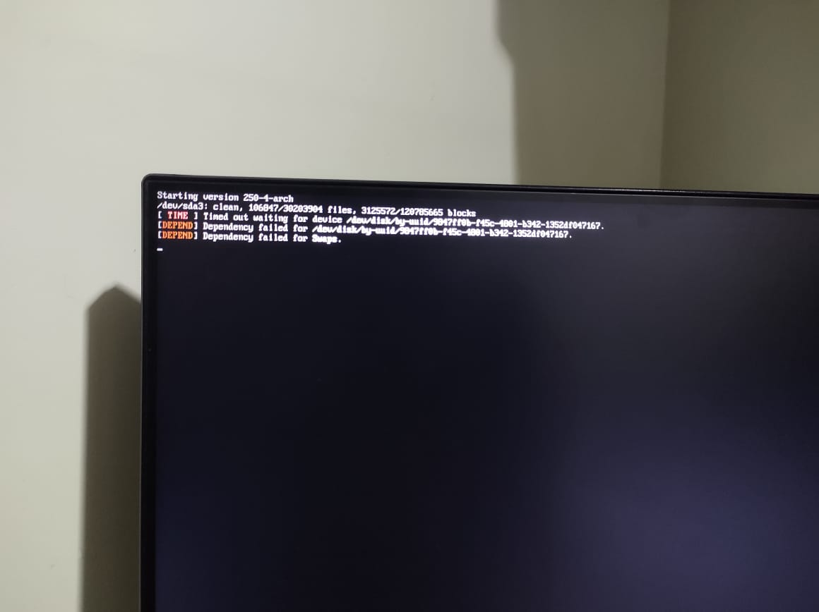 arch linux login screen